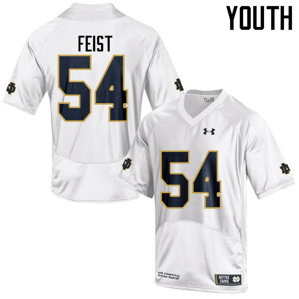 Youth NCAA Notre Dame Fighting Irish #54 Lincoln Feist Stitched College Under Armour Authentic White Football Jersey ZH10C85RU